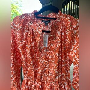 J.CREW Ruffle-collar mini dress in cotton poplin floral bouquet small